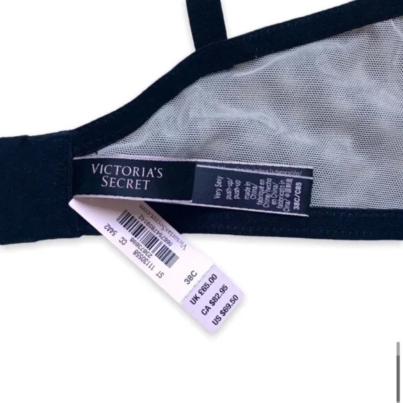 NEW! Victoria’s Secret black push-up bra with lace top attached - Picture 12 of 16